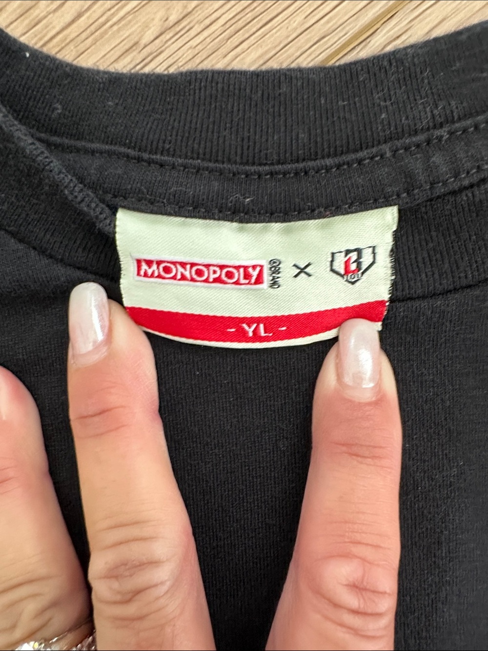 Baseball Lifestyle 101 YL Black Graphic Tee with Teal Monopoly Logo - Picture 2 of 4